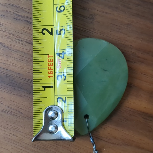 Pendant Necklace - Large Dark Green Stone - Picture 13 of 14